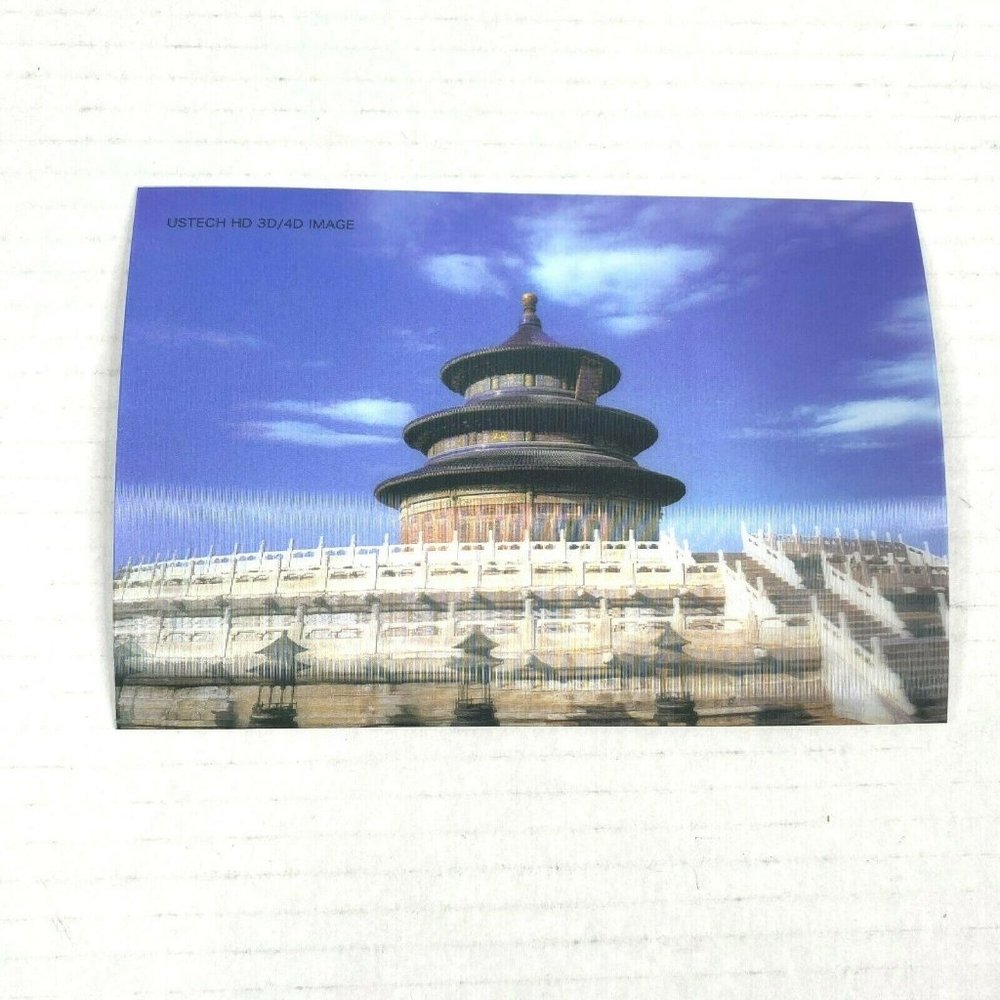 China Temple Great Wall 3-D Art Photo Front USTech HD 3D/4D Image Demo Print